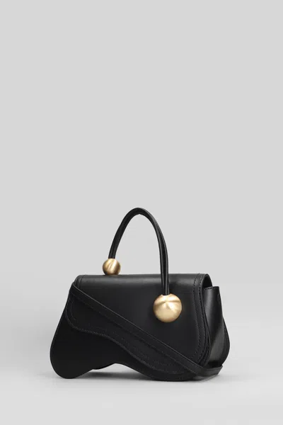 Cult Gaia Kazia Shoulder Bag In Black Leather In Blue