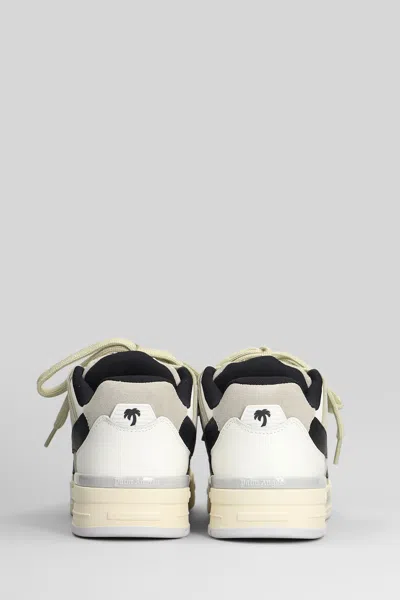 Palm Angels Venice Sneakers In White Suede And Leather In Multi