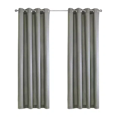Habitat Milo Grommet Top Light-filtering Single Curtain Panel In Gray