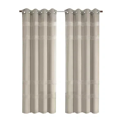 Habitat Phoebe Grommet Top Light-filtering Single Curtain Panel In Sand