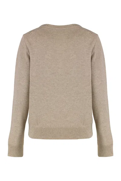 Celine Crew Neck Sweater In Cashmere In Brown
