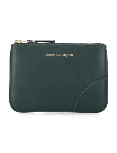 Comme Des Garçons Wallets Small Classic Leather Zip-up Pouch In Green