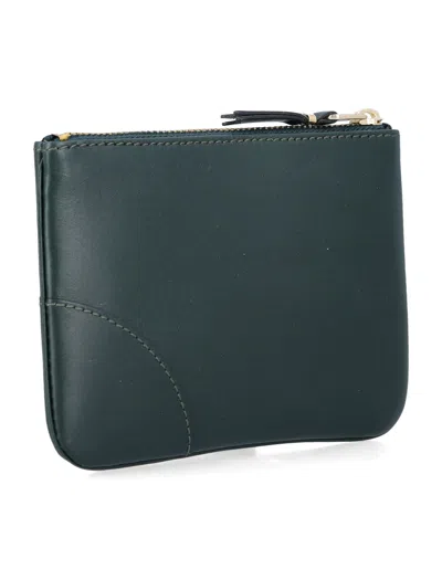 Comme Des Garçons Wallets Small Classic Leather Zip-up Pouch In Green