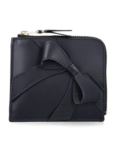Comme Des Garçons Small Zip Wallet Big Bow In Black