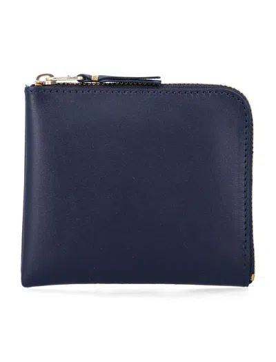 Comme Des Garçons Small Zip Wallet In Blue