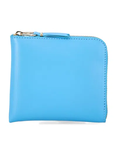 Comme Des Garçons Small Zip Wallet In Blue