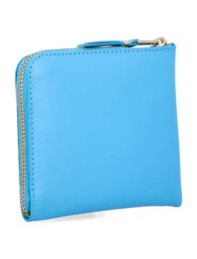Comme Des Garçons Small Zip Wallet In Blue
