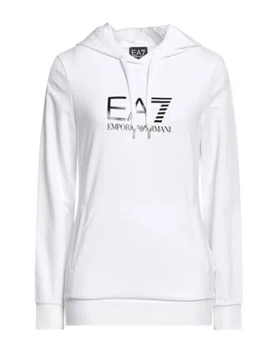 Ea7 Woman Sweatshirt White Size L Cotton, Elastane In White