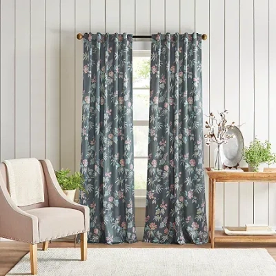 Martha Stewart Ms Norah Back Tab Room Darkening Set Of 2 Curtain Panel In Gray