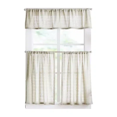 Martha Stewart Ava 3-pc. Rod Pocket Kitchen Curtains & Drapes Window Set In Green