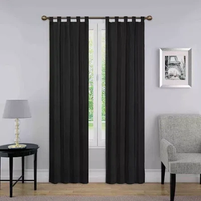 Pairs To Go Montana Tab Top Light-filtering Set Of 2 Curtain Panel In Black