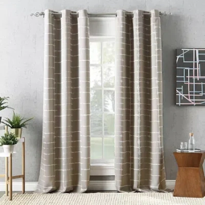 Sun Zero Saki Grommet Top Energy Saving Blackout Single Curtain Panel In Gray