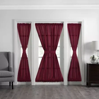 Elrene Home Fashions Colette Light-filtering Rod Pocket Door Panel Curtain In Red