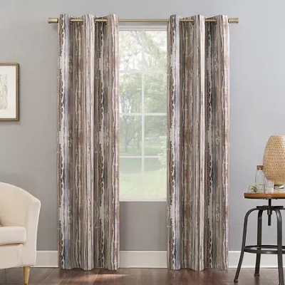 Sun Zero Allegory Abstract Painting Grommet Top Energy Saving Blackout Single Curtain Panel In Orange