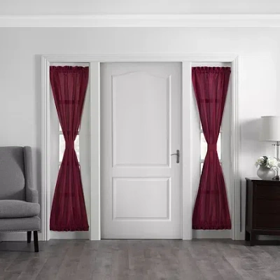 Elrene Home Fashions Colette Light-filtering Rod Pocket Sidelight Curtain In Red