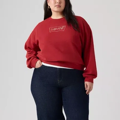 Levi 's Womens Plus Everyday Crewneck Sweatshirt In Red