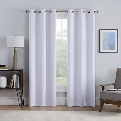 Eclipse Talisa Grommet Top Energy Saving 100% Blackout Set Of 2 Curtain Panel In White