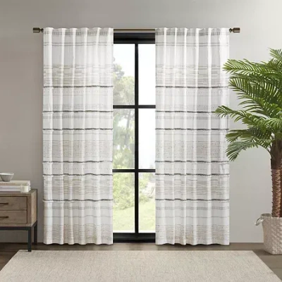 Ink+ivy Nea 50"w X 84"l Rod Pocket Light-filtering Single Curtain Panel In White