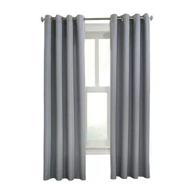 Habitat Margaret Grommet Top Light-filtering Single Curtain Panel In Gray
