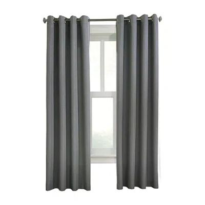 Habitat Margaret Grommet Top Light-filtering Single Curtain Panel In Black