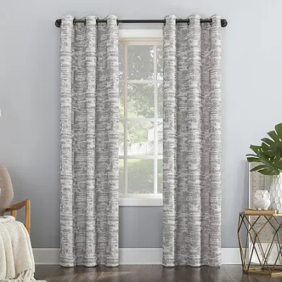 Sun Zero Parrish Grommet Top Energy Saving 100% Blackout Single Curtain Panel In Gray