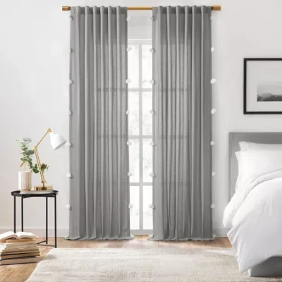 Mercantile Ardmore Rod Pocket Back Tab Light-filtering Single Curtain Panel In Gray