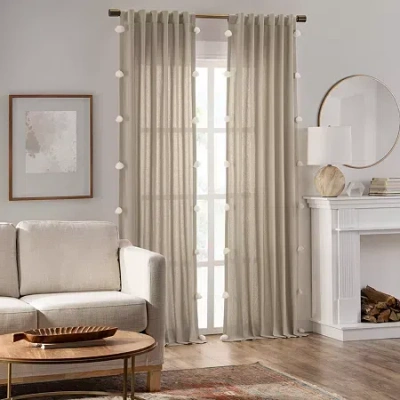 Mercantile Ardmore Rod Pocket Back Tab Light-filtering Single Curtain Panel In Sand