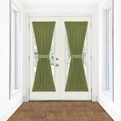 Achim Darcy Light-filtering Rod Pocket Door Panel Curtain In Green