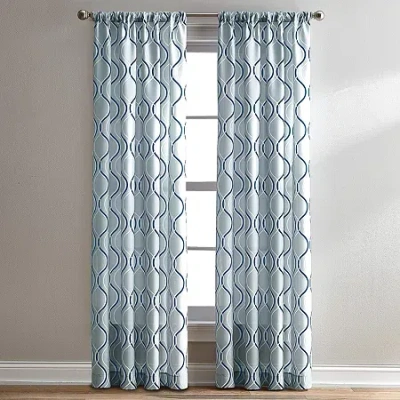 Chf Morocco Rod Pocket Light-filtering Single Curtain Panel In Gray