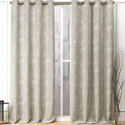 Nicole Miller Turion Grommet Top Light-filtering Set Of 2 Curtain Panel In White
