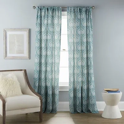 Stratford Park Corrina Rod Pocket Light-filtering Single Curtain Panel In Blue