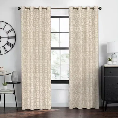 Achim Constellation Grommet Top Light-filtering Single Curtain Panel In Sand
