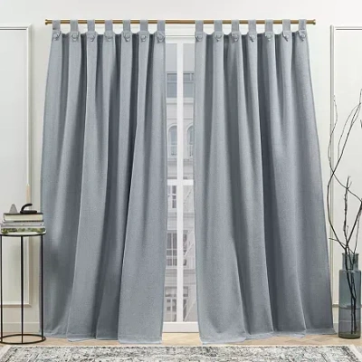 Nicole Miller Peterson Tab Top Light-filtering Set Of 2 Curtain Panel In Blue