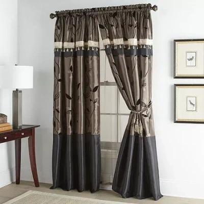 Stratford Park Patryk Rod Pocket Light-filtering Set Of 4 Curtain Panel In Black