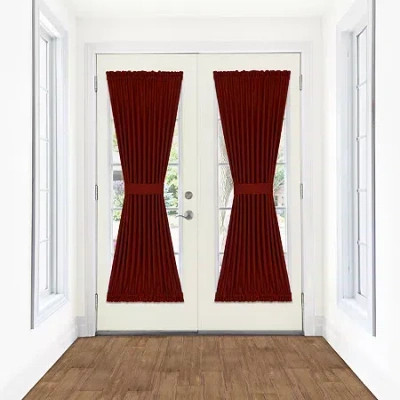 Achim Darcy Light-filtering Rod Pocket Door Panel Curtain In Red