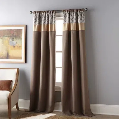 Stratford Park Mirza Rod Pocket Light-filtering Set Of 2 Curtain Panel In Brown