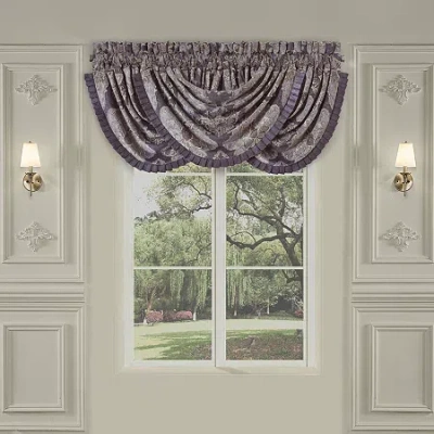 Five Queens Court Dominique Rod Pocket Energy Saving Light-filtering Single Curtain Panel In Purple