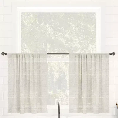 Clean Window Aya 2-pc. Rod Pocket Window Tier In White