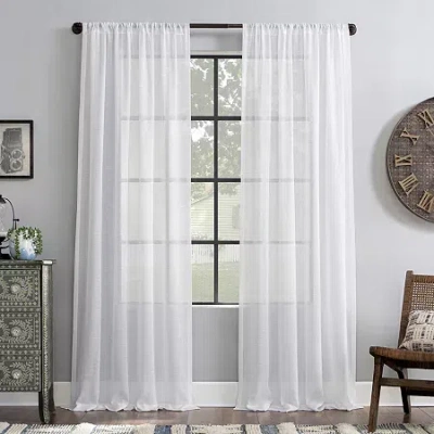 Archaeo Akari Rod Pocket Light-filtering Single Curtain Panel In White