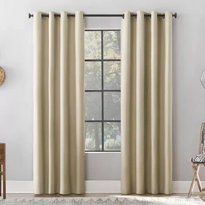 Archaeo Gelso Grommet Top 100% Blackout Single Curtain Panel In Sand
