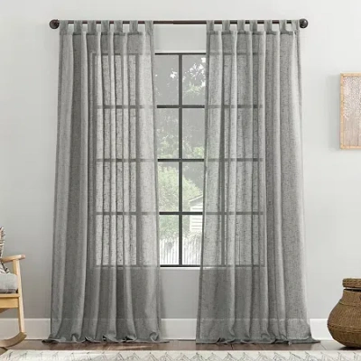 Archaeo Tansy Tab Top Light-filtering Single Curtain Panel In Gray