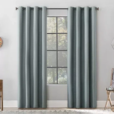 Archaeo Gelso Grommet Top 100% Blackout Single Curtain Panel In Blue