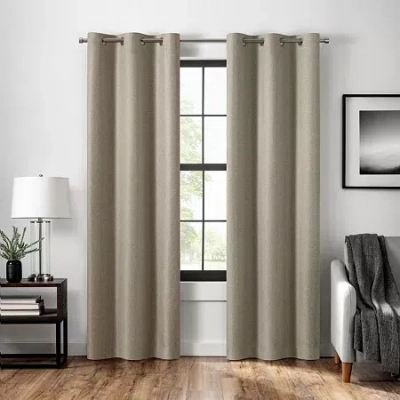 Eclipse Welwick Magnitech Grommet Top 100% Blackout Single Curtain Panel In Neutral
