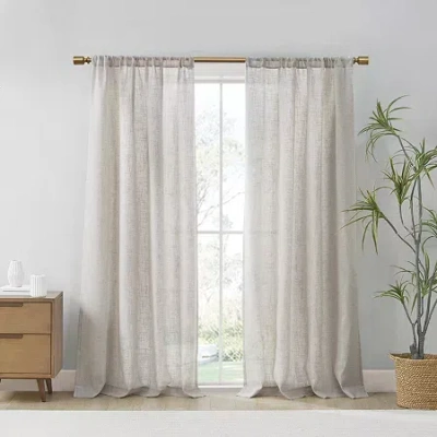 Madison Park Suvi Rod Pocket Light-filtering Set Of 2 Curtain Panel In White