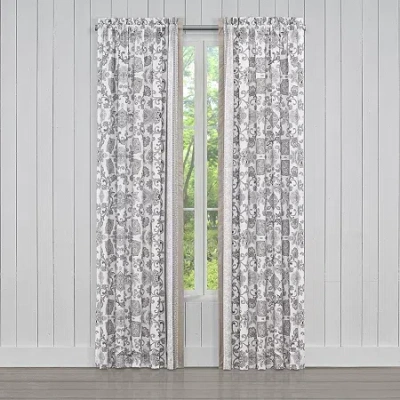 Royal Court Chelsea Rod Pocket Light-filtering Set Of 2 Curtain Panel In Gray
