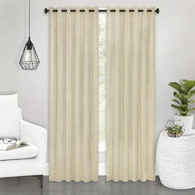 Achim Bedford Tab Top Light-filtering Single Curtain Panel In Sand