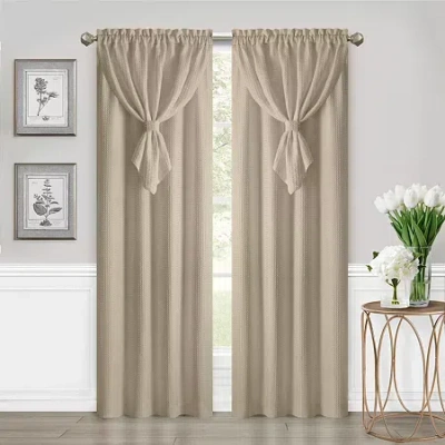 Achim Allegra Rod Pocket Light-filtering Single Curtain Panel In Sand