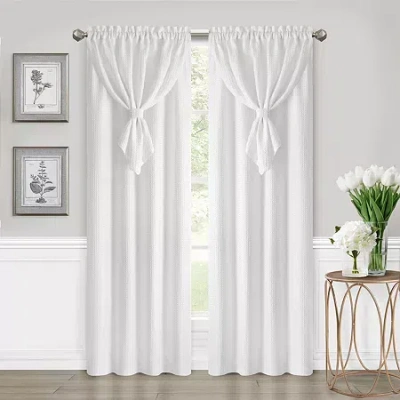 Achim Allegra Rod Pocket Light-filtering Single Curtain Panel In White
