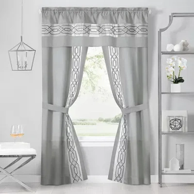 Achim Paige Rod Pocket Light-filtering Curtain Panel In Silver