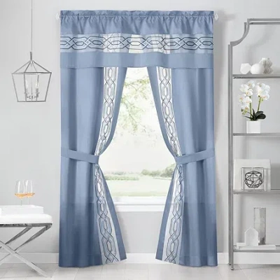 Achim Paige Rod Pocket Light-filtering Curtain Panel In Blue